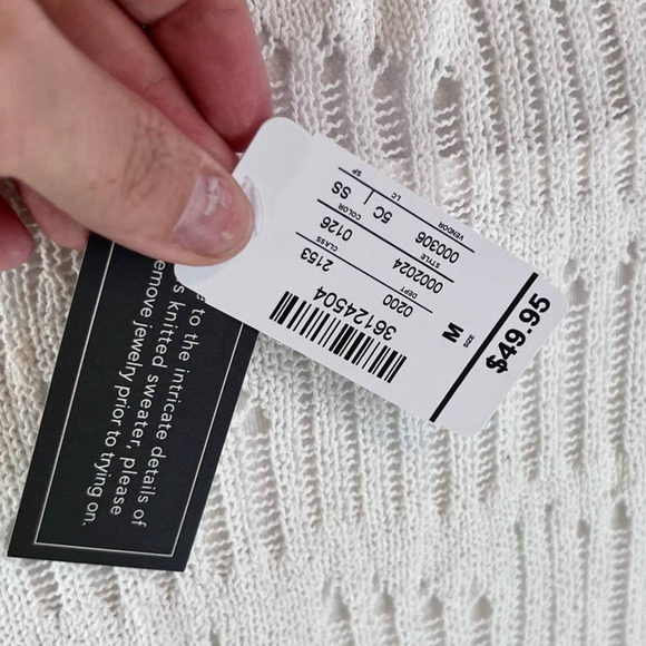 Christopher & Banks sz. med. white tunic asymmetrical sweater w tank # 1532 - Picture 8 of 11